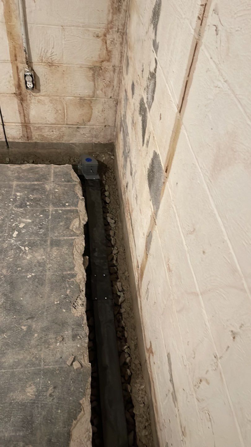 Embedded Fiber Reinforcement and Basement Waterproofing using GrateDrain Waterproofing System by Toledo Basement Repair