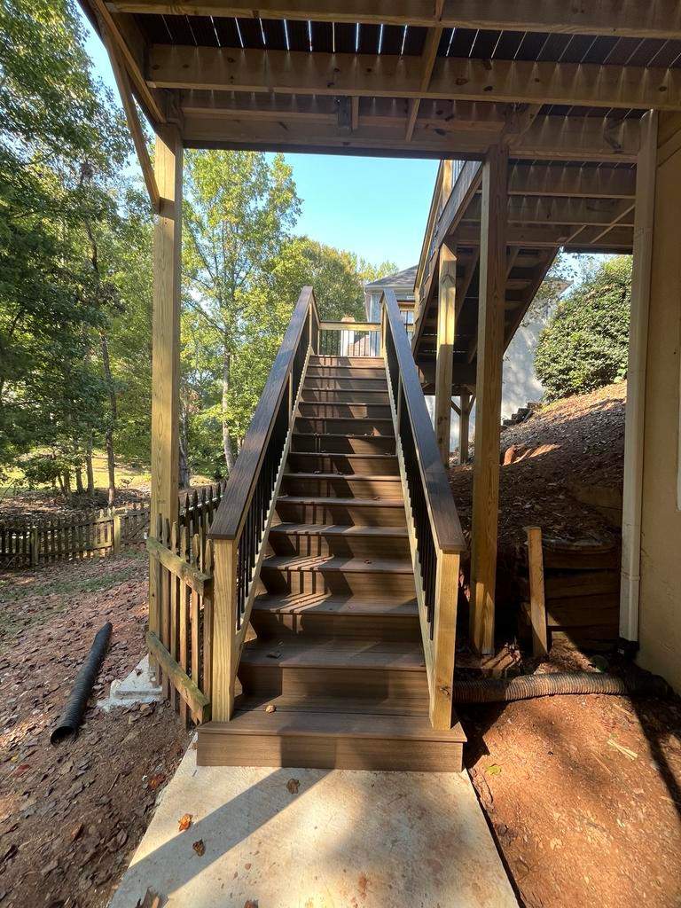 Roswell, GA Deck Build using Trex Enhance Natural Series by Nelson Exteriors 