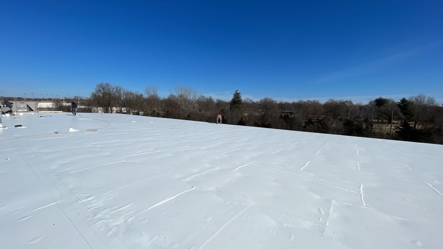 Commercial Flat Roof Install - IB PVC Membrane by Titan Commercial & Residential Roofing 