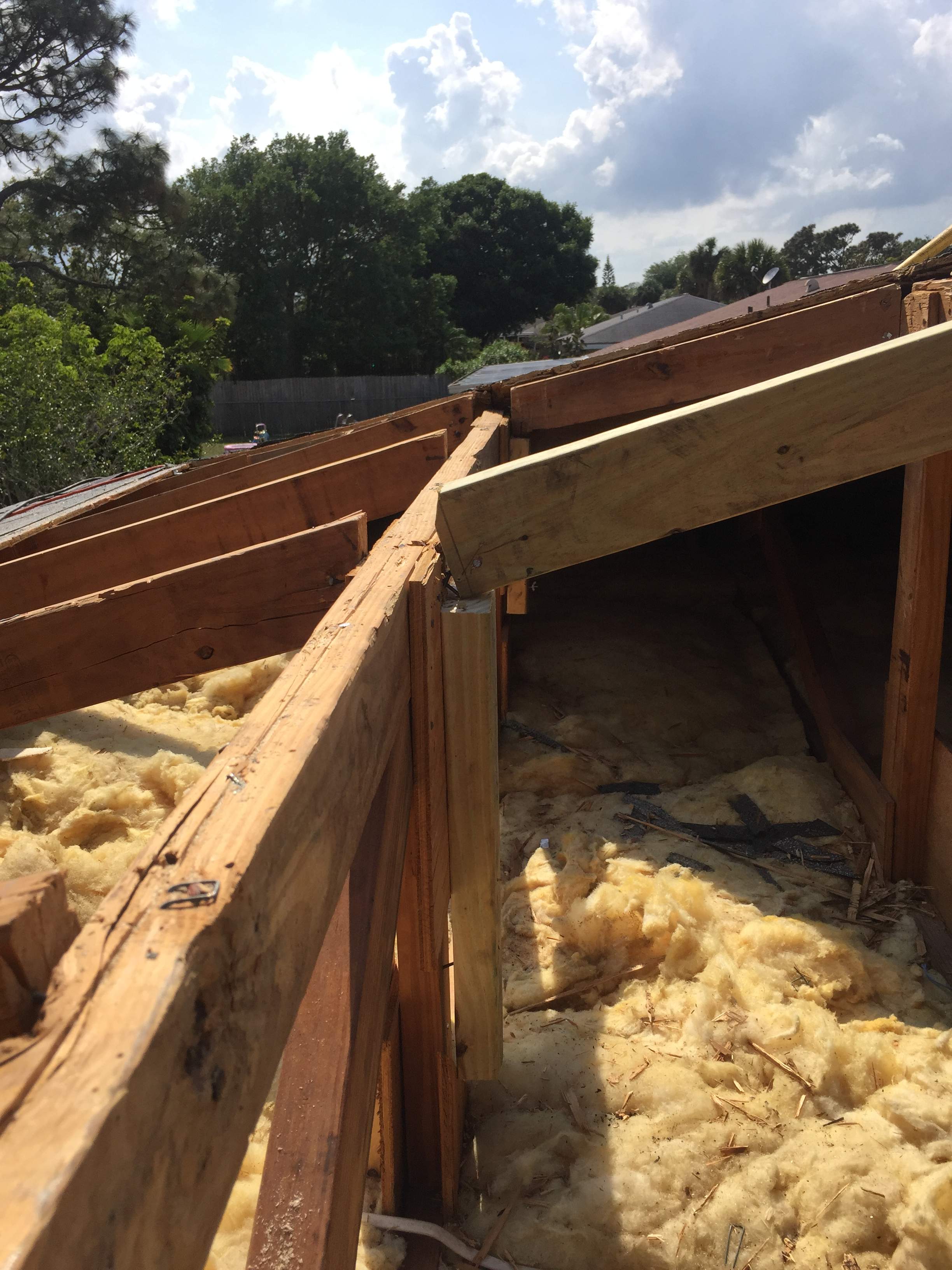 Structural Roof Repair to Correct Sagging and Install New Sheathing by Florida Roofing and Renovations Inc.