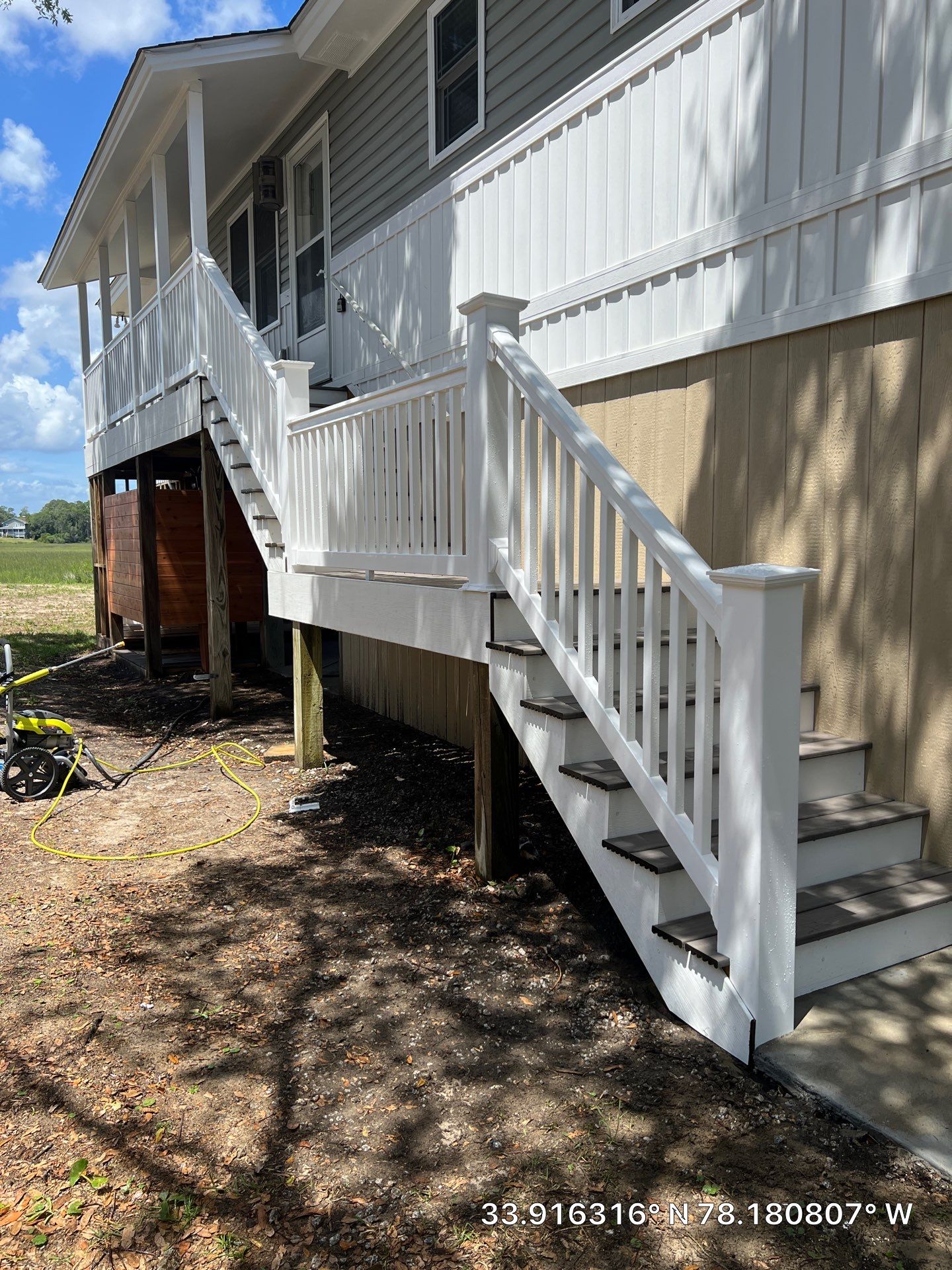 Framing Steps using Trex Enhance Grooved 1" X 12' Rocky Harbor by RGR Construction and Roofing, LLC