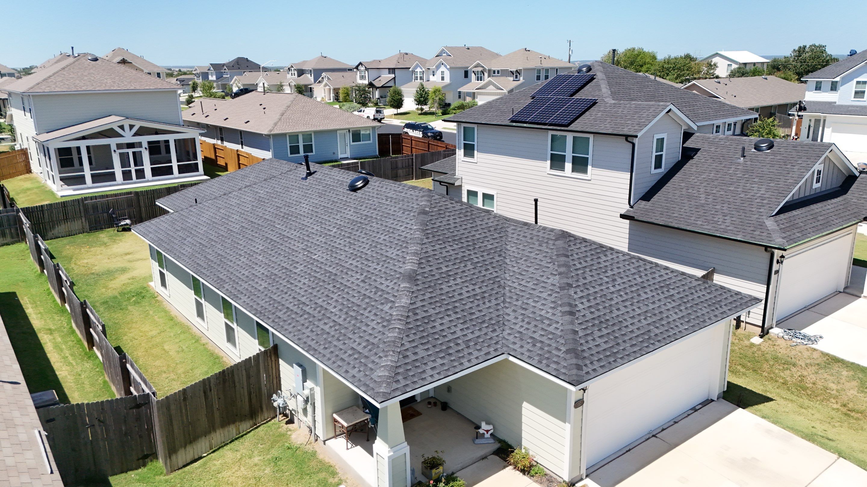 Residential Roof Replacement using GAF - HDZ - Charcoal by Action Exteriors Austin