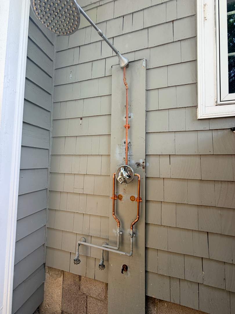 Outdoor Shower Repair and Steam Line Cap — Marblehead MA by FAGONE MECHANICAL