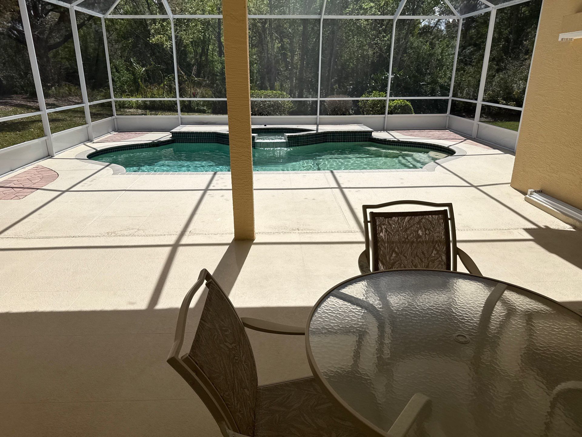 Painted Pool Deck, Pool Cage & Exterior Surface Cleaning in Creekwood – Bradenton, FL by Sunshine AquaWash