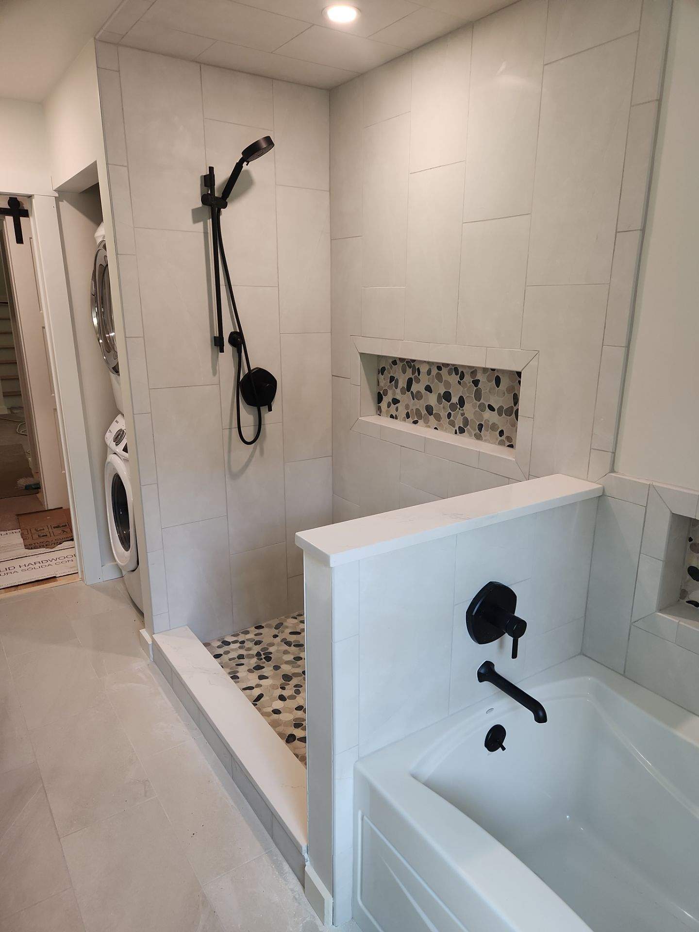 Frameless Shower Enclosure w/Header Bar by Cheshire Glass Company