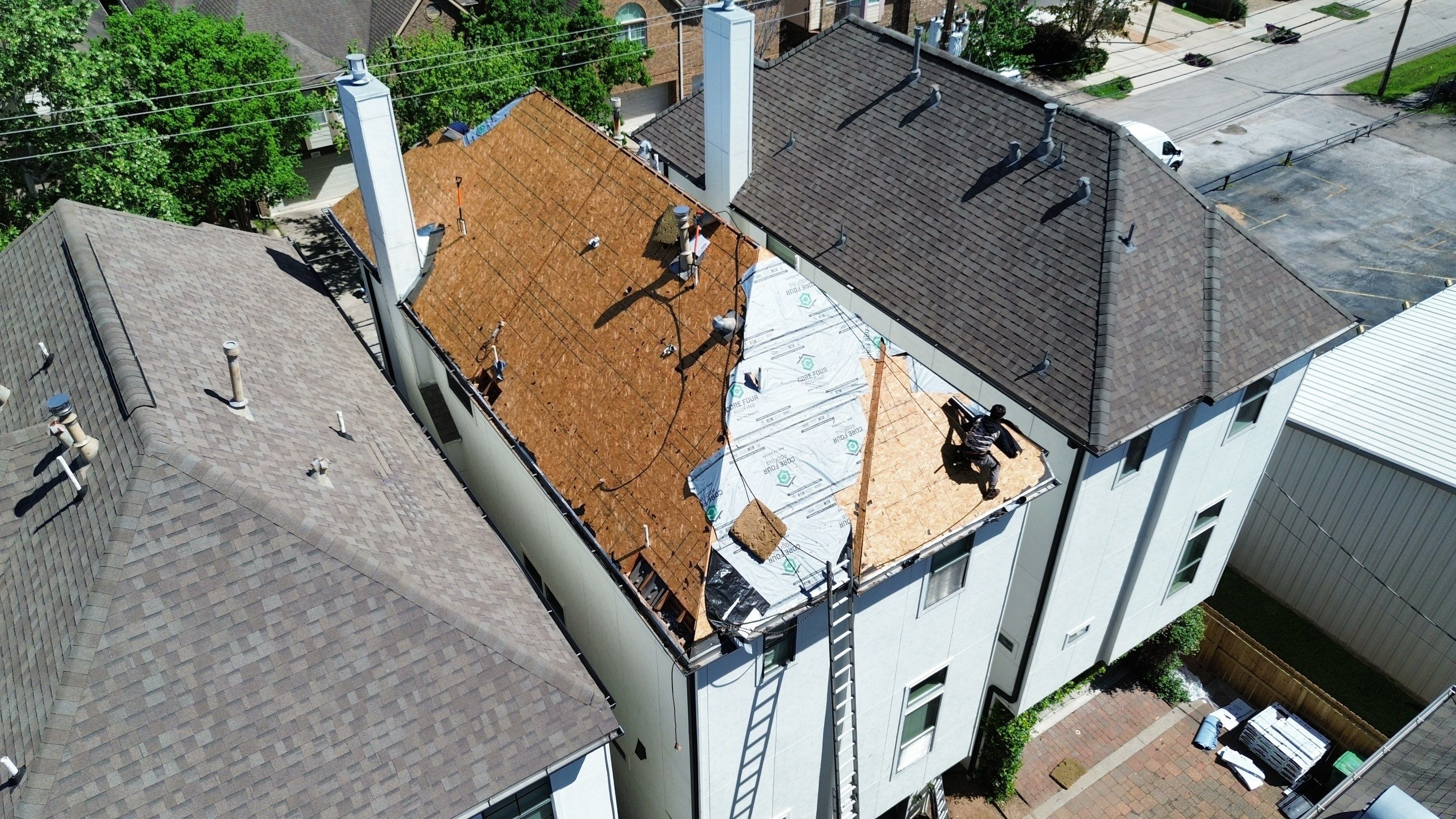 Roof Replacement using IKO Nordic in the Heights! by Core Four Roofing