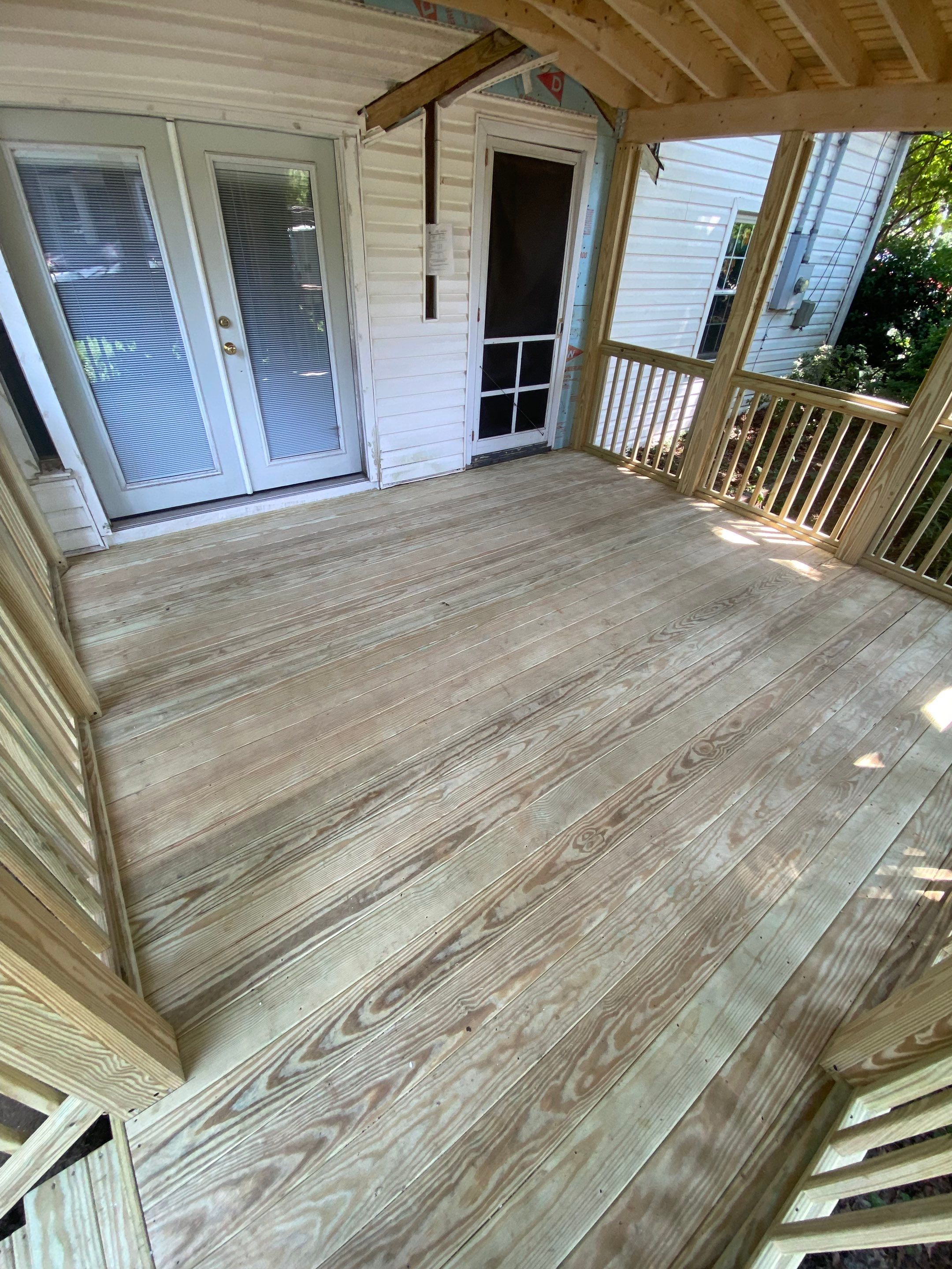 Custom Screened Porch Construction with Gable Roof in Apex by The Remodeling Company