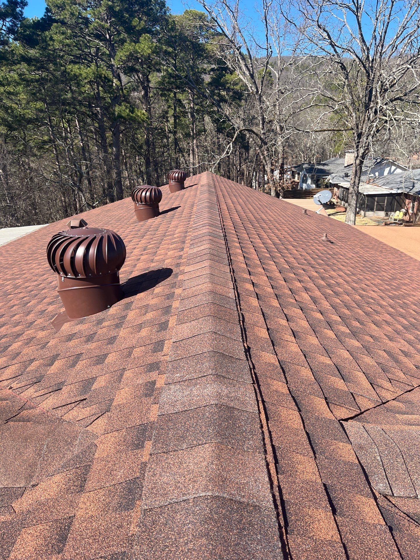 Residential Roof Replacement With GAF Architectural Shingles in Hot Springs by Temple Roofing and Exteriors