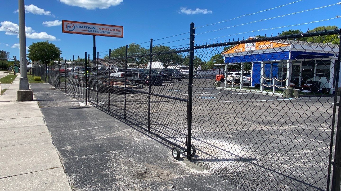 Parrish, FL 6+1 Black Commercial Chain-Link Fence by Asap fence and gates, LLC