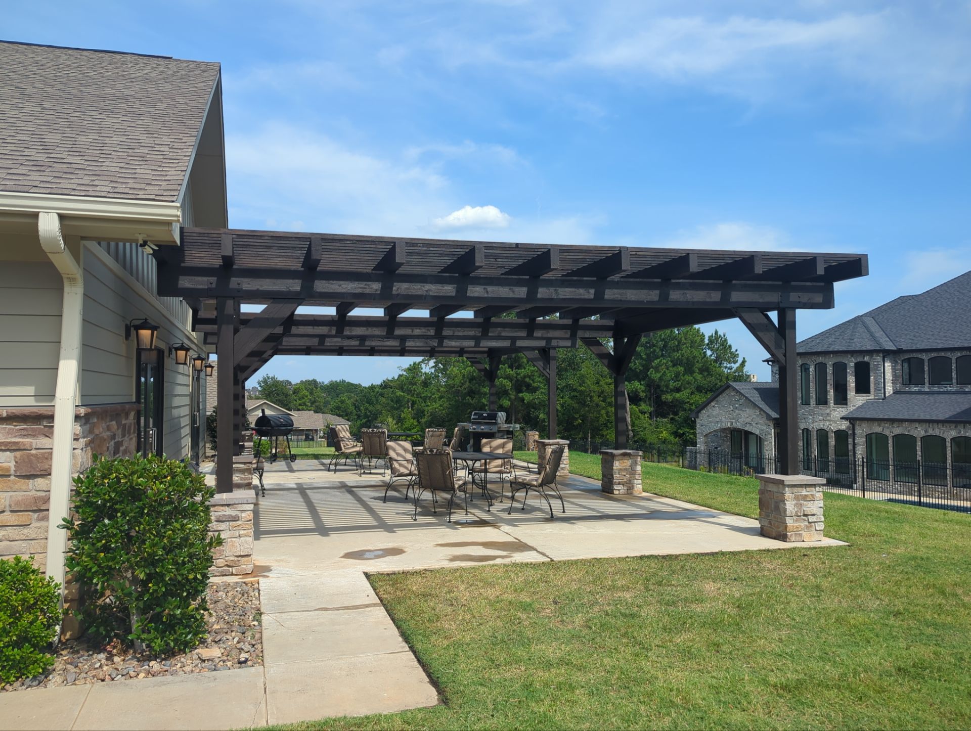 Exterior Painting in Tyler, TX | Front Porch in Elegant Black by Quality Coats Painting