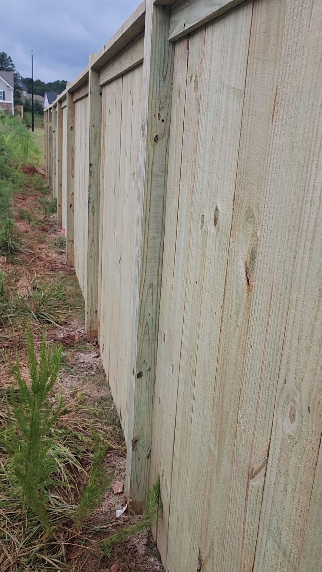 Fence Installation of Capped Wood Privacy by Titans of Timber Fence & Stain