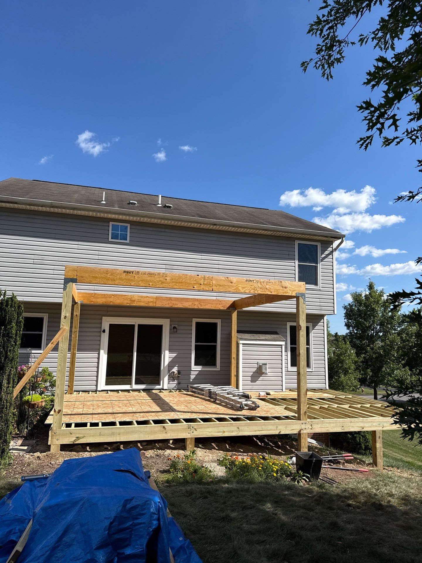 Custom Composite Deck Build with Gabled Roof in Jefferson Hills by Cousins Roofing Siding & Decks