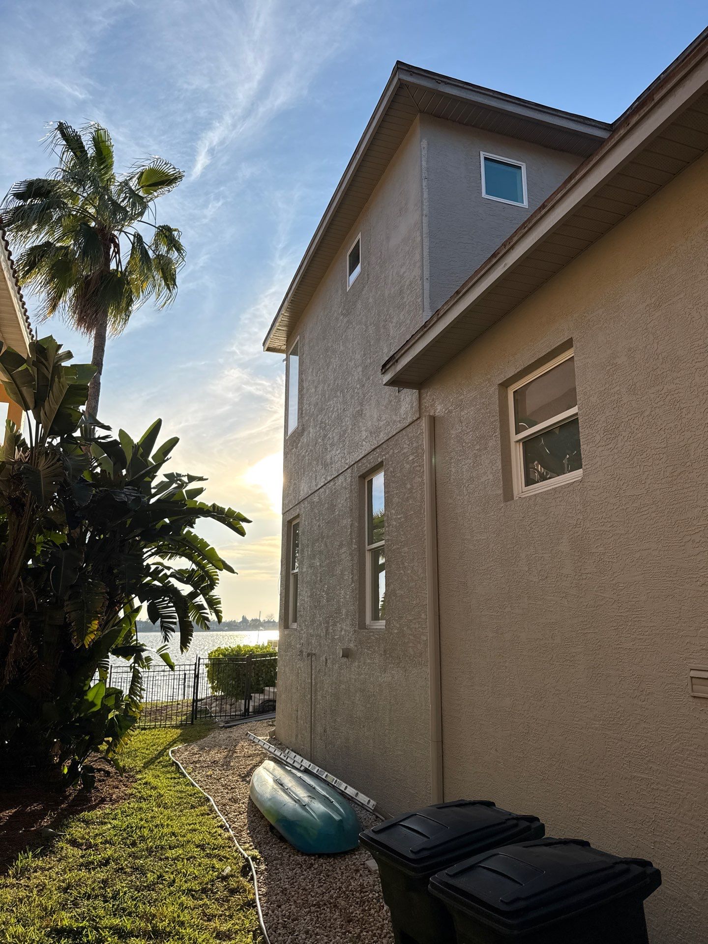 Soffit and Fascia Installation and black seamless gutters in Sarasota FL by Gutter Professors