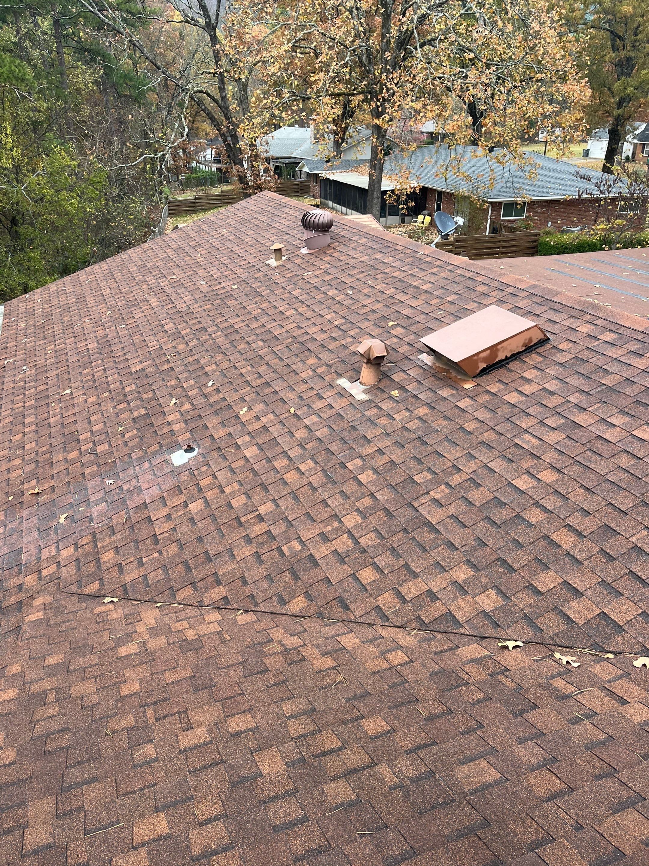 Residential Roof Replacement With GAF Architectural Shingles in Hot Springs by Temple Roofing and Exteriors