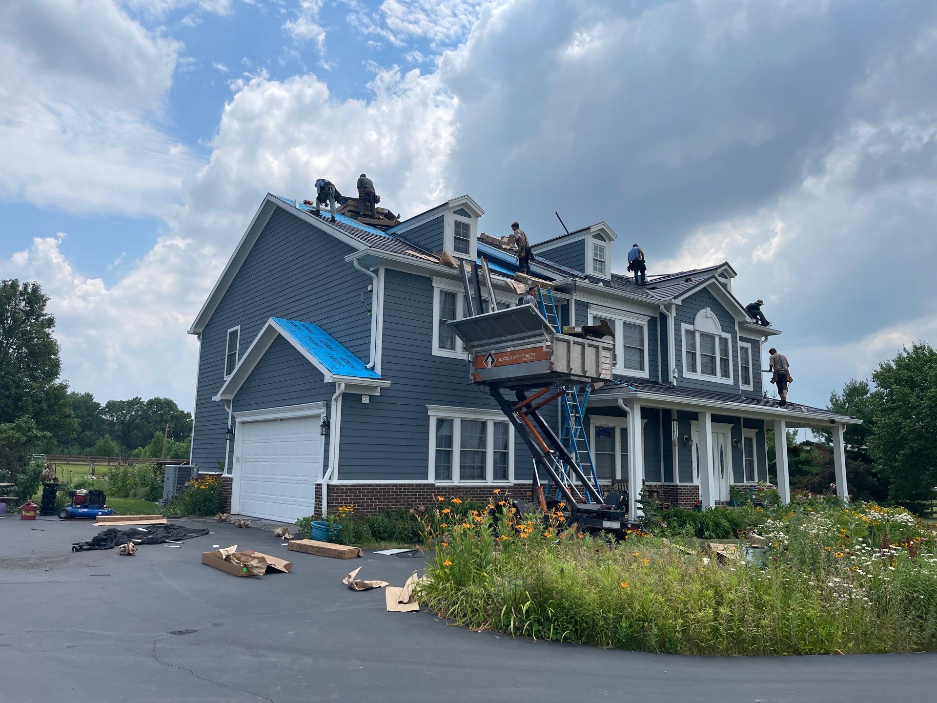 Rural Noblesville Indiana Metal Shake Roof Installation – Black Frost by 4Ever Metal Roofing