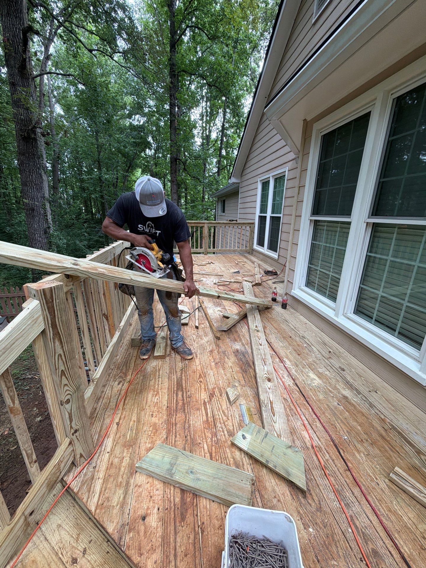 Marietta Deck Replacement with Pressure-Treated Wood and New Stairs by Swift Home Renovations