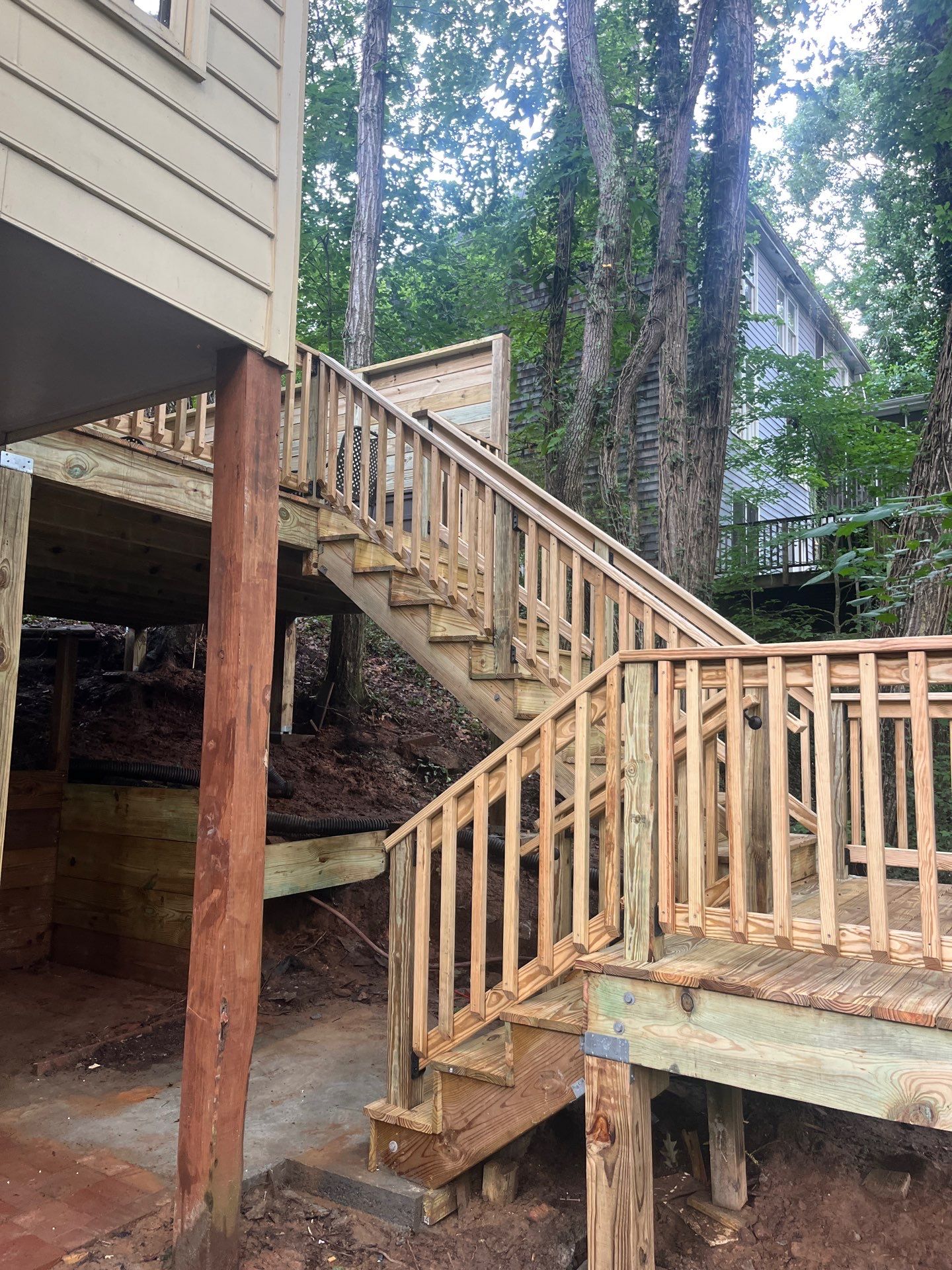 Pressure Treated Pine Deck Build in East Cobb by Nelson Exteriors