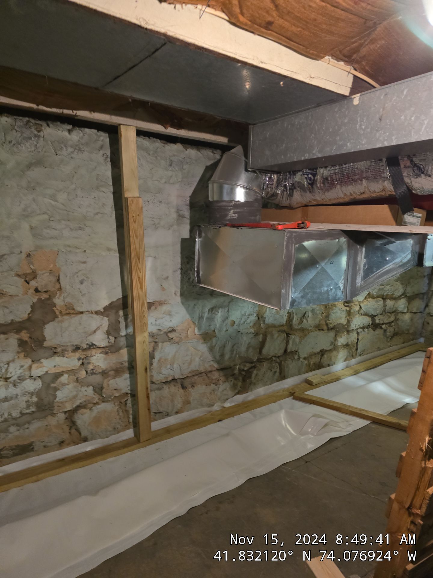 Basement Exterior Walls using Closed Cell Spray Foam by NYS Foam & Energy