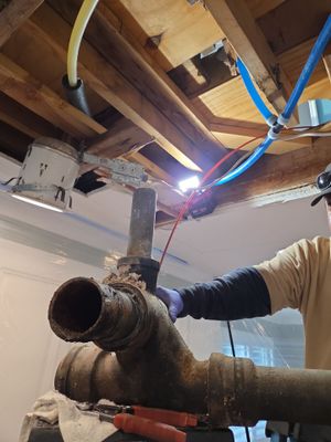 Dain line in Ceiling of Kitchen was bad