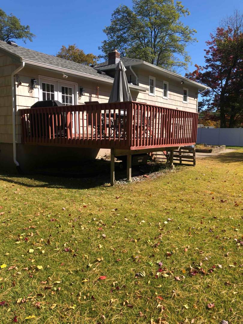 Deck replacement using Trex Lineage Rainier , and Transcend White railing.  by DiGiorgi Roofing and Siding Inc