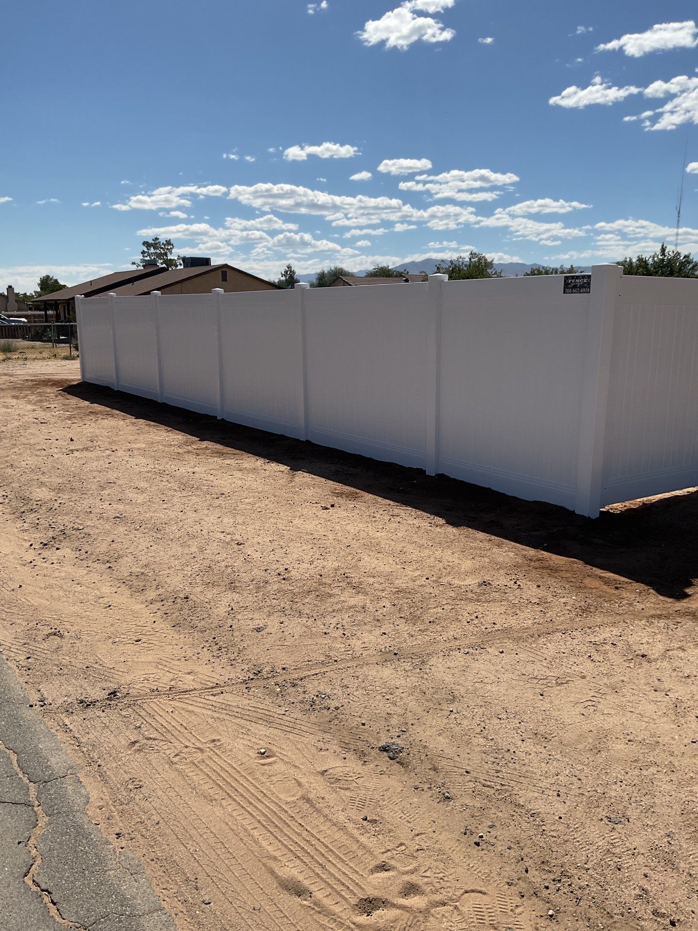 6ft White Privacy Vinyl Fence with Chain-link Fence by Fence Guys Inc.