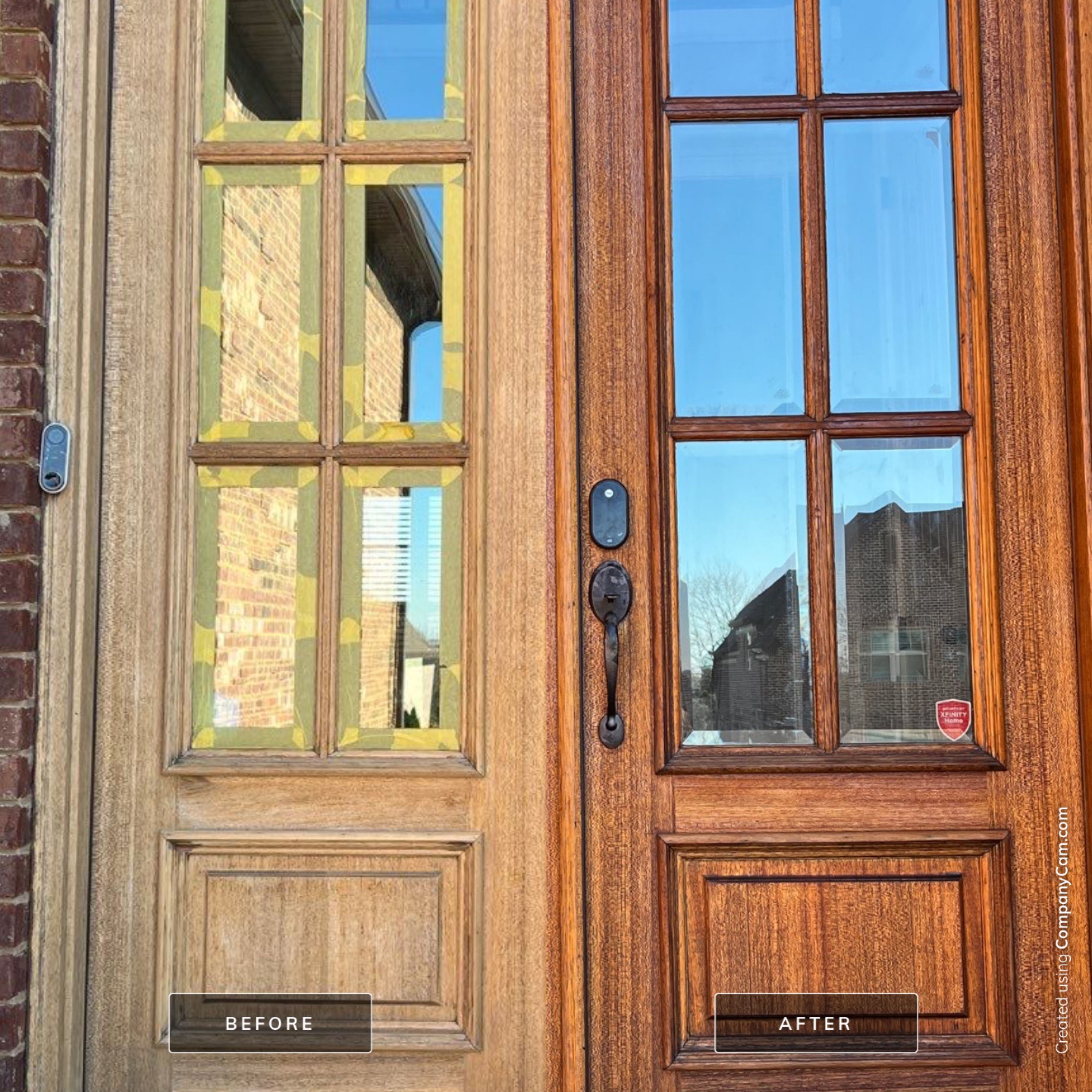 Front door refinishing  using Rubio Monocoat  by Nashville House Painters 