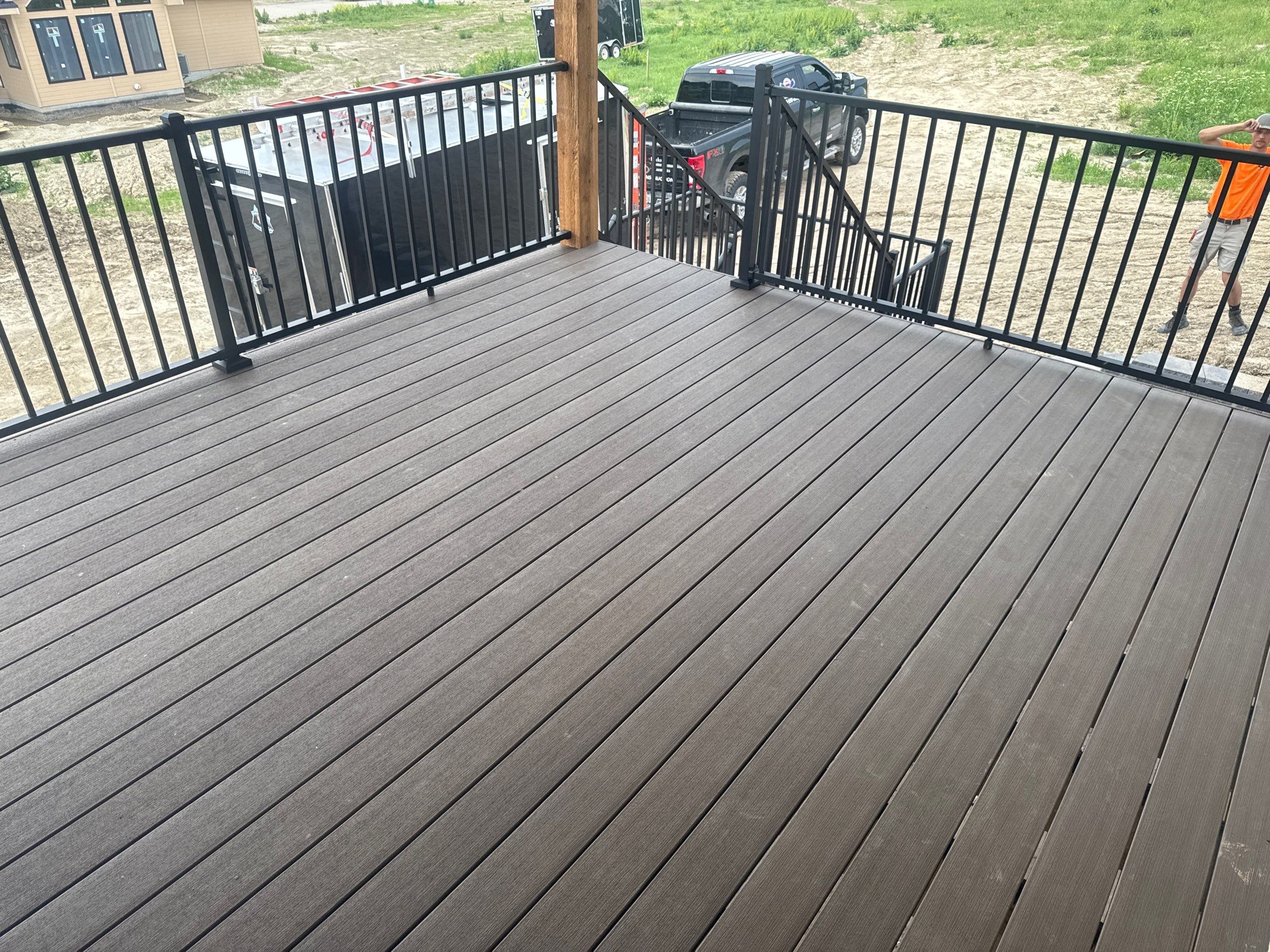 Brown oak composite deck by EAGLE EYE ENTERPRISES