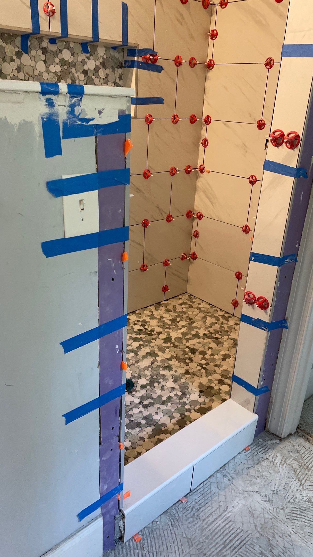 Bright Bathroom Remodel with Wall Removal, Stand Alone Tub and New Vanity by Footprints Floors of Coastal Carolina