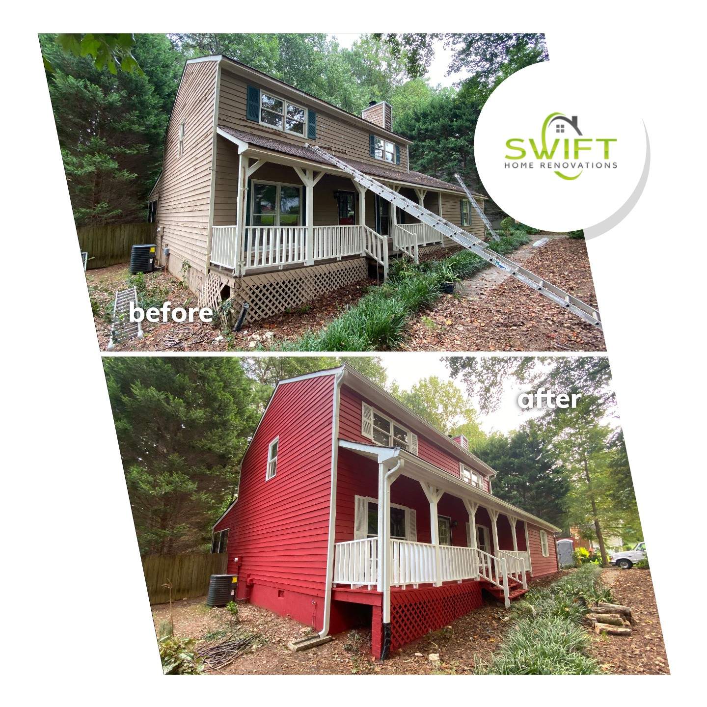 Mableton Exterior Painting and Pressure Treated Wood Deck Installation by Swift Home Renovations