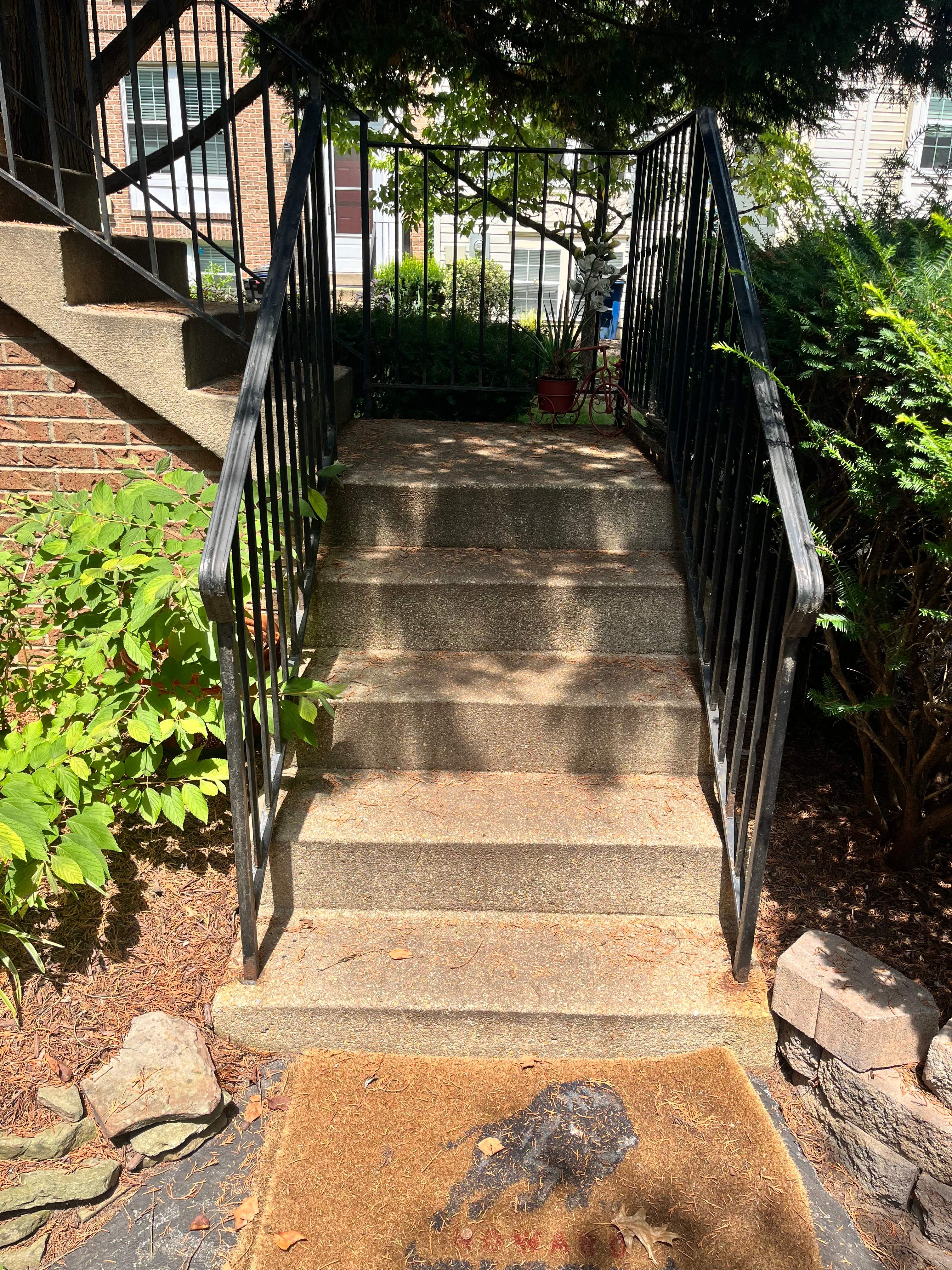 Black Metal Handrail Installation for Damascus Residential Entryway by Capitol Iron Works