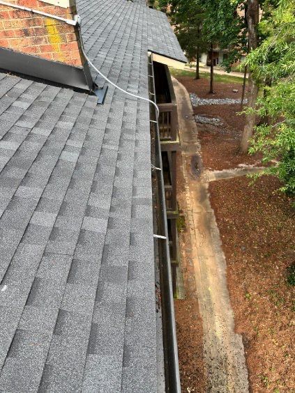 Commercial gutter cleaning Charlotte, NC after photo with clean gutters