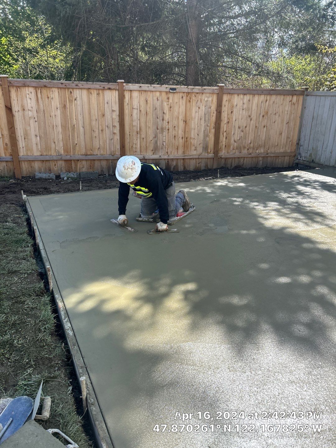 Benedict | Stamped Concrete Back Patio by Jireh Asphalt & Concrete Inc 