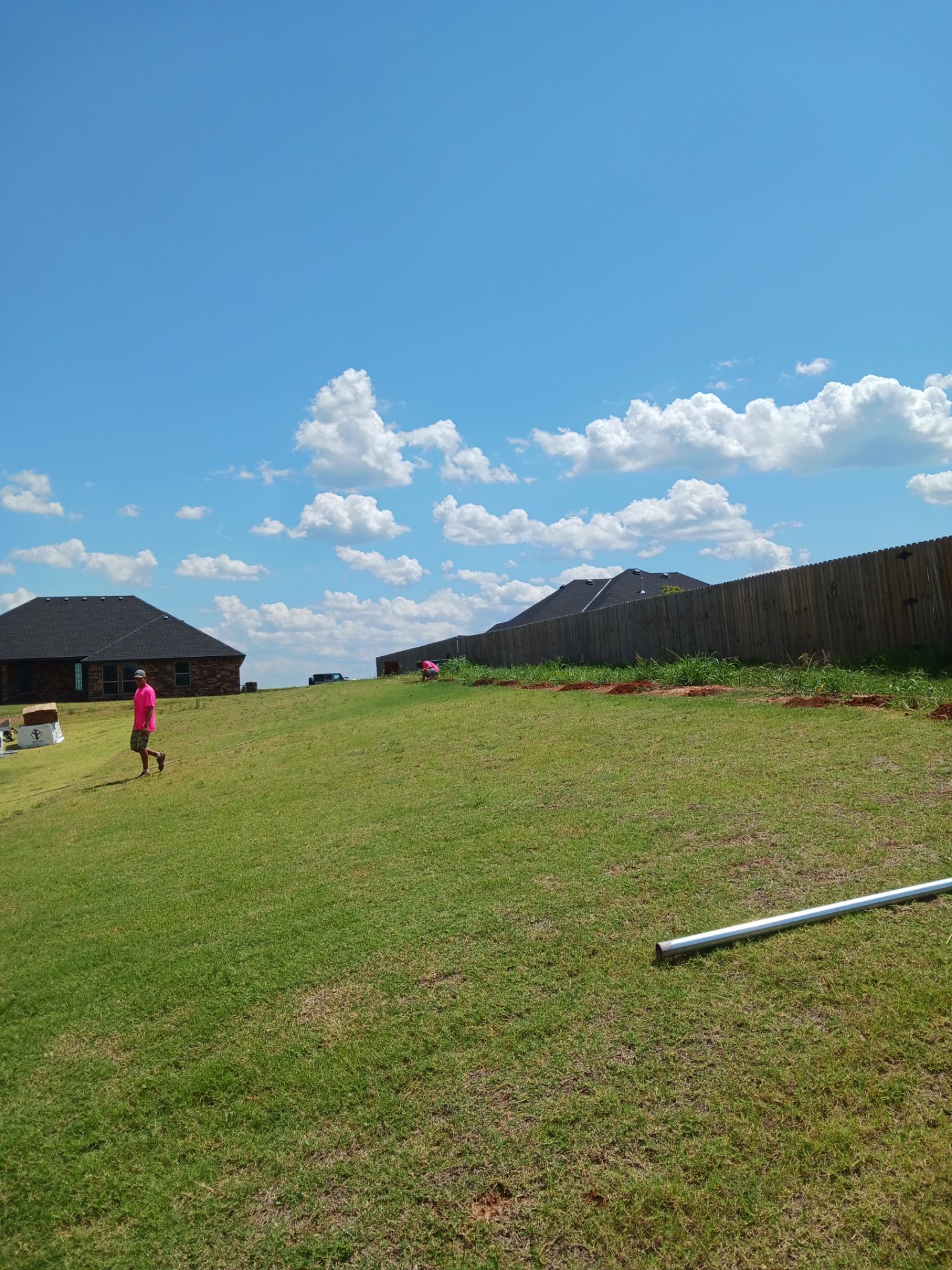 Cedar Fence using Metal Poles by Clays Services Inc