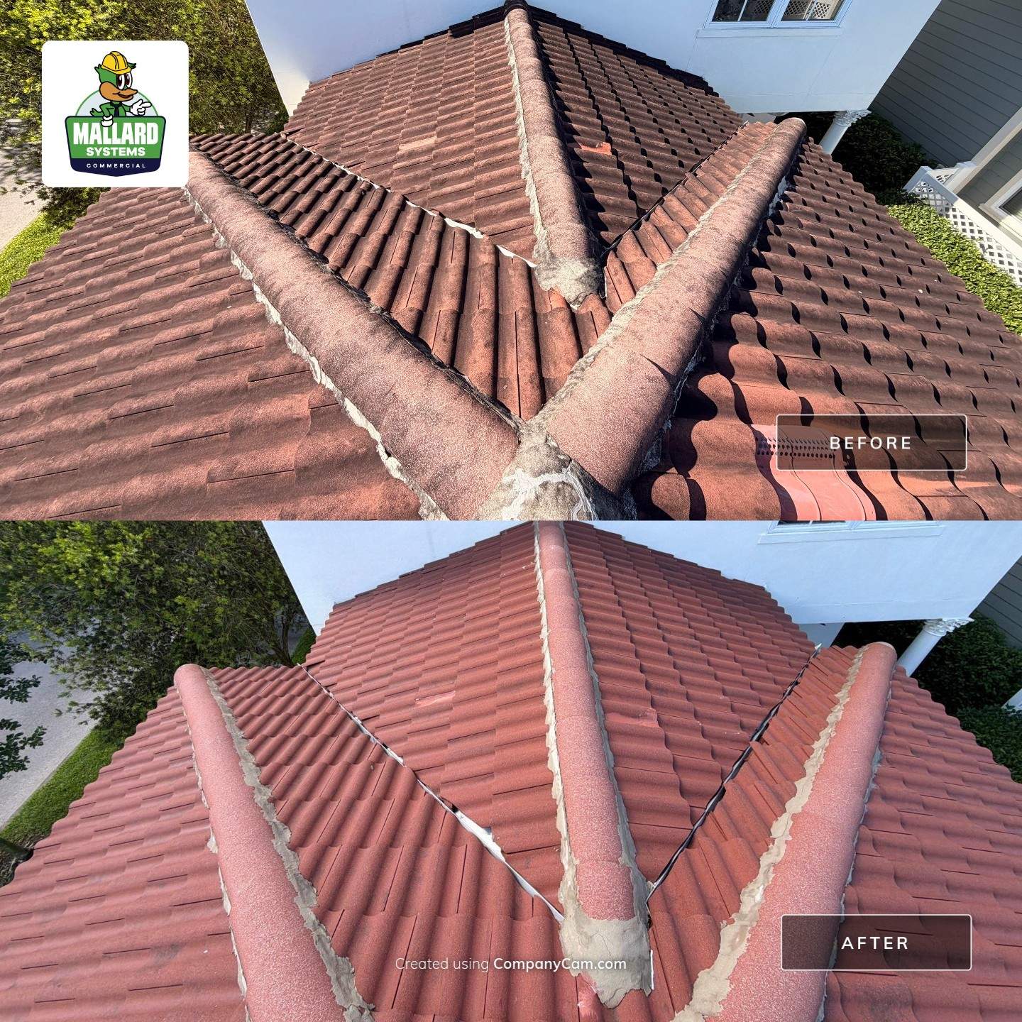 Barrel Tile Roof Cleaning by Mallard Systems