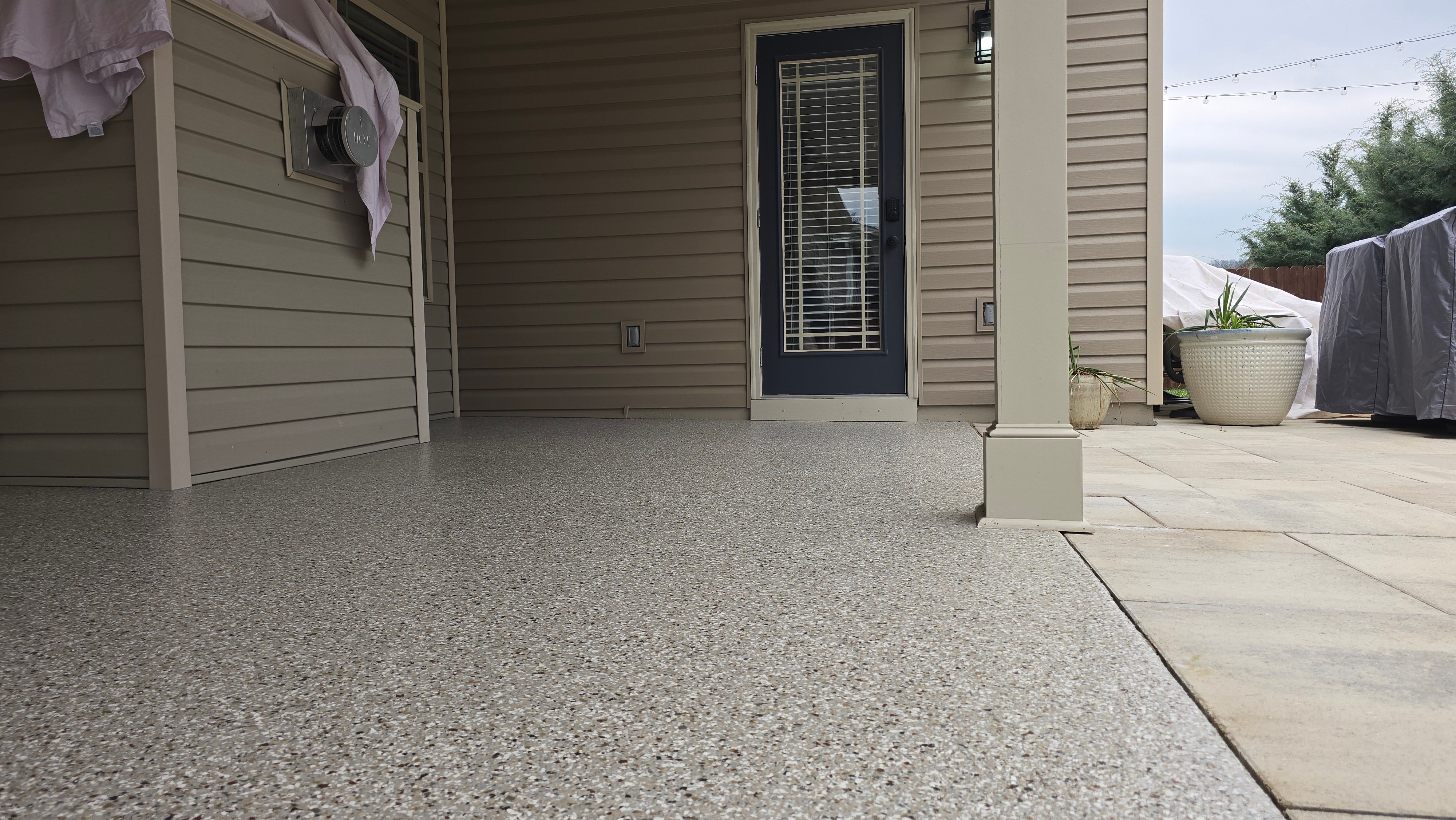 Patio Using Creekbed with Matte Finish  by Elite Floor Solutions