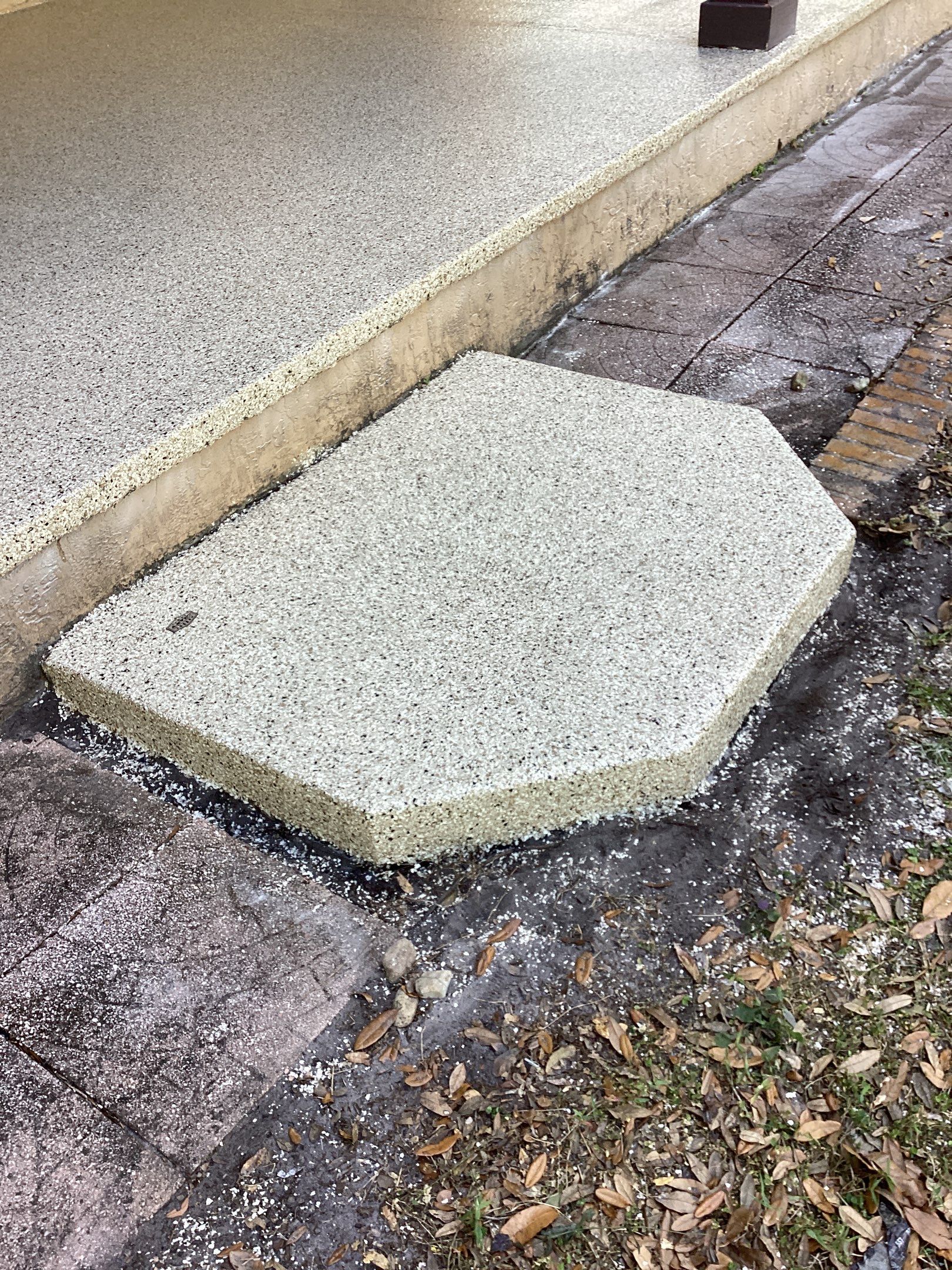 Patio using Pebble Beach by Amvet concrete coatings llc