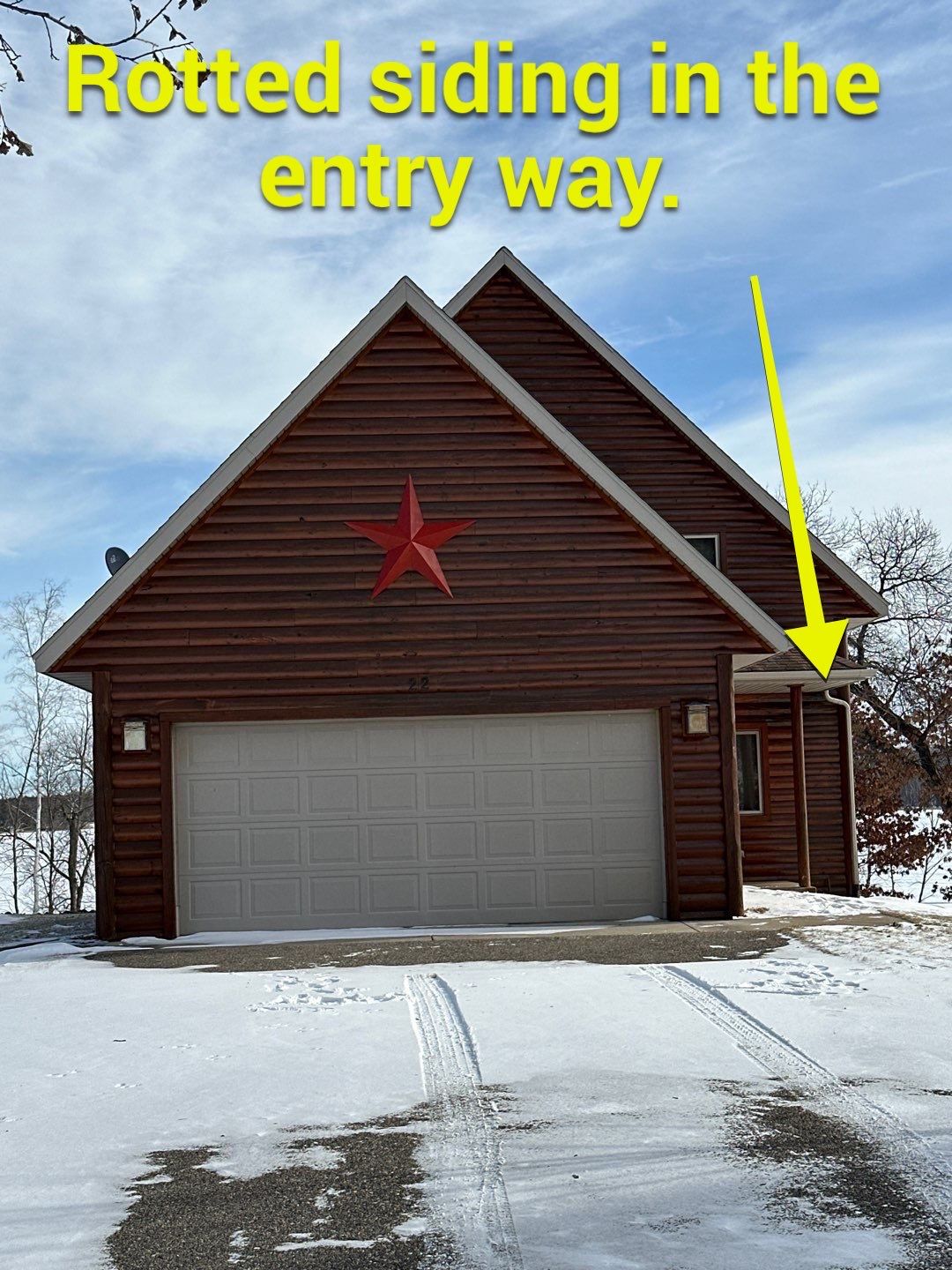 Cabin in Pequot Lakes. Rotted log siding by Koska construction llc