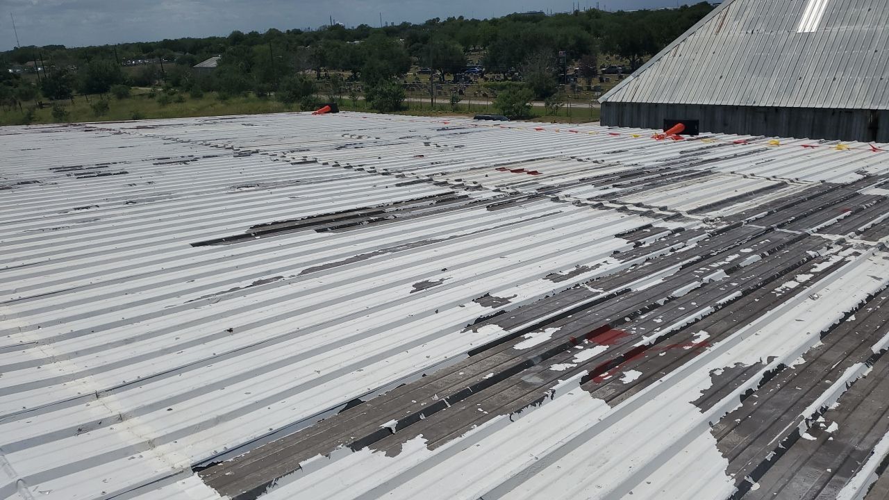 Commercial Roofing Installation using GAF 10 Year Acrylic System by Lighthouse Roofing