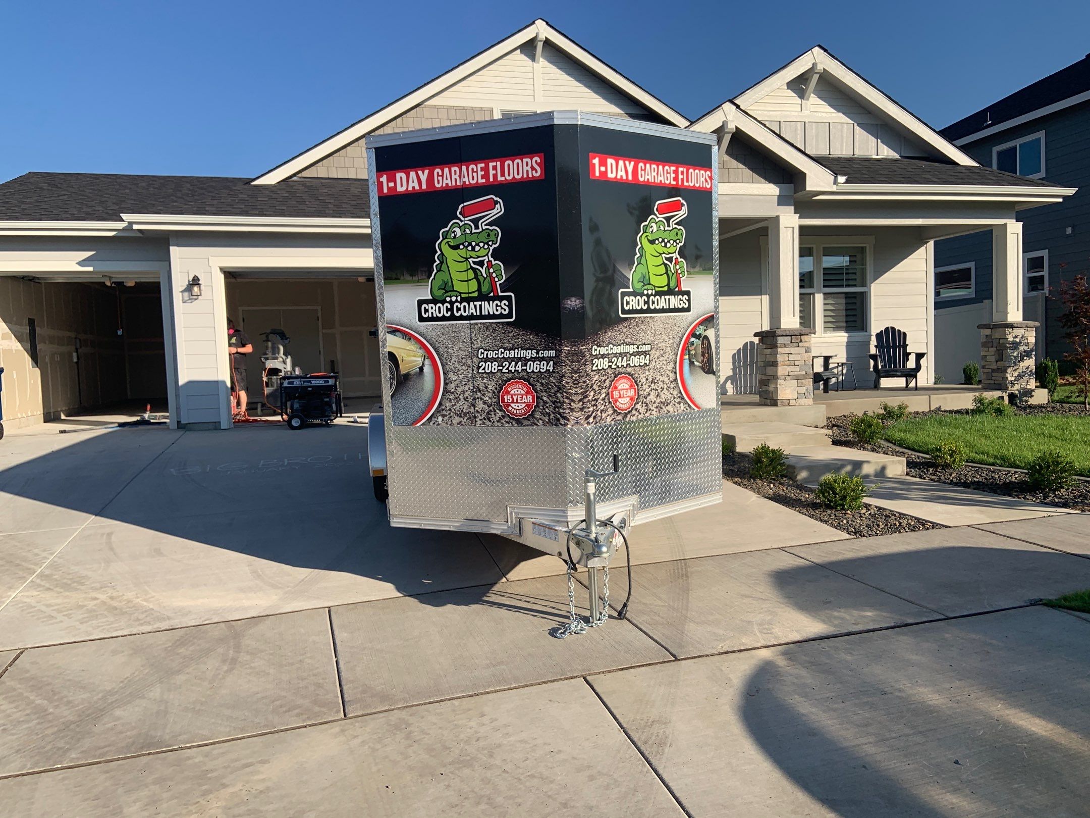 Garage Transformation using Domino by Croc Coatings, LLC