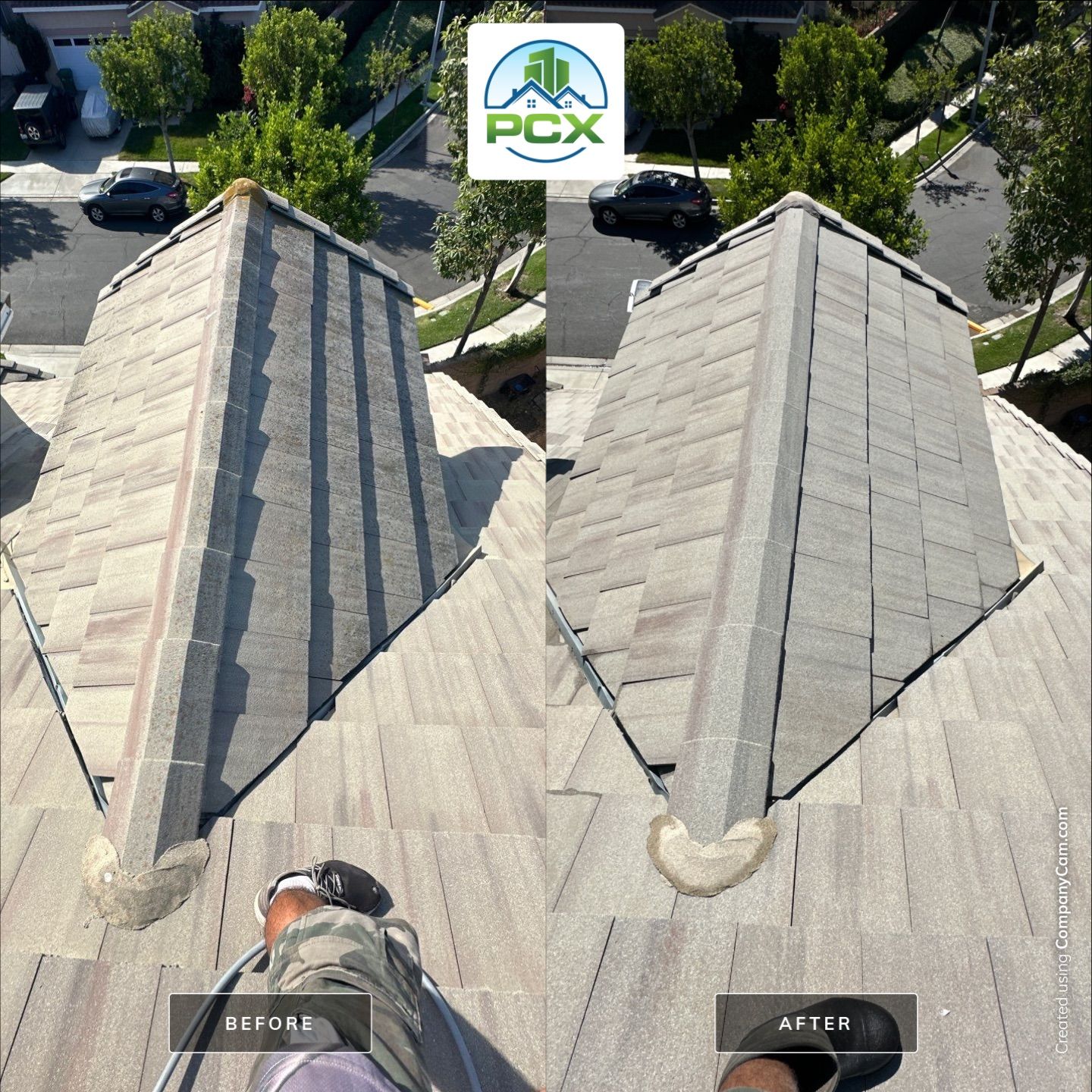Powerwashing a Roof in Irvine by Property Cleaning Experts, LLC