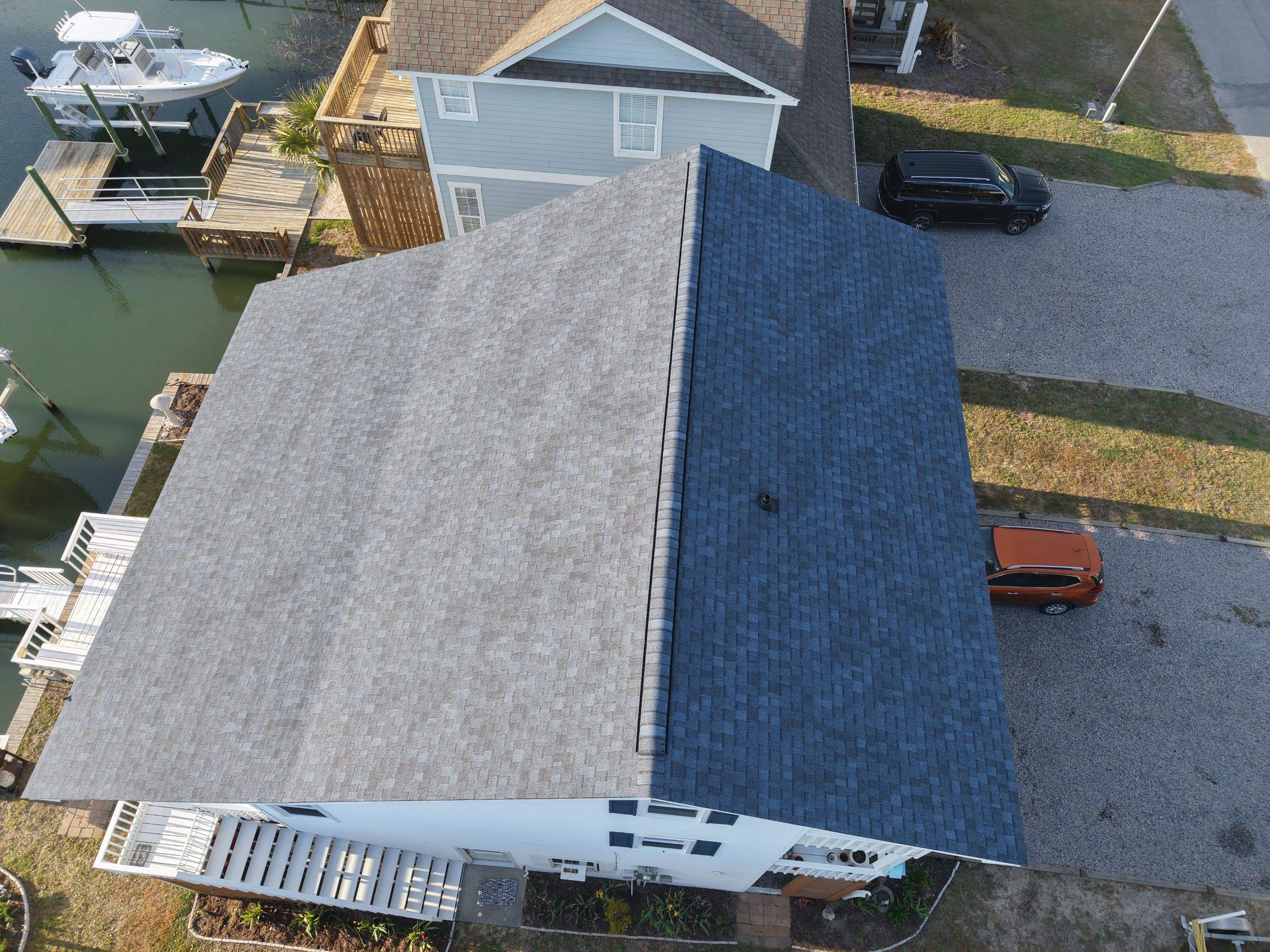Holden Beach Waterfront FORTIFIED Roof Replacement with Weathered Wood Shingles by RGR Construction and Roofing, LLC