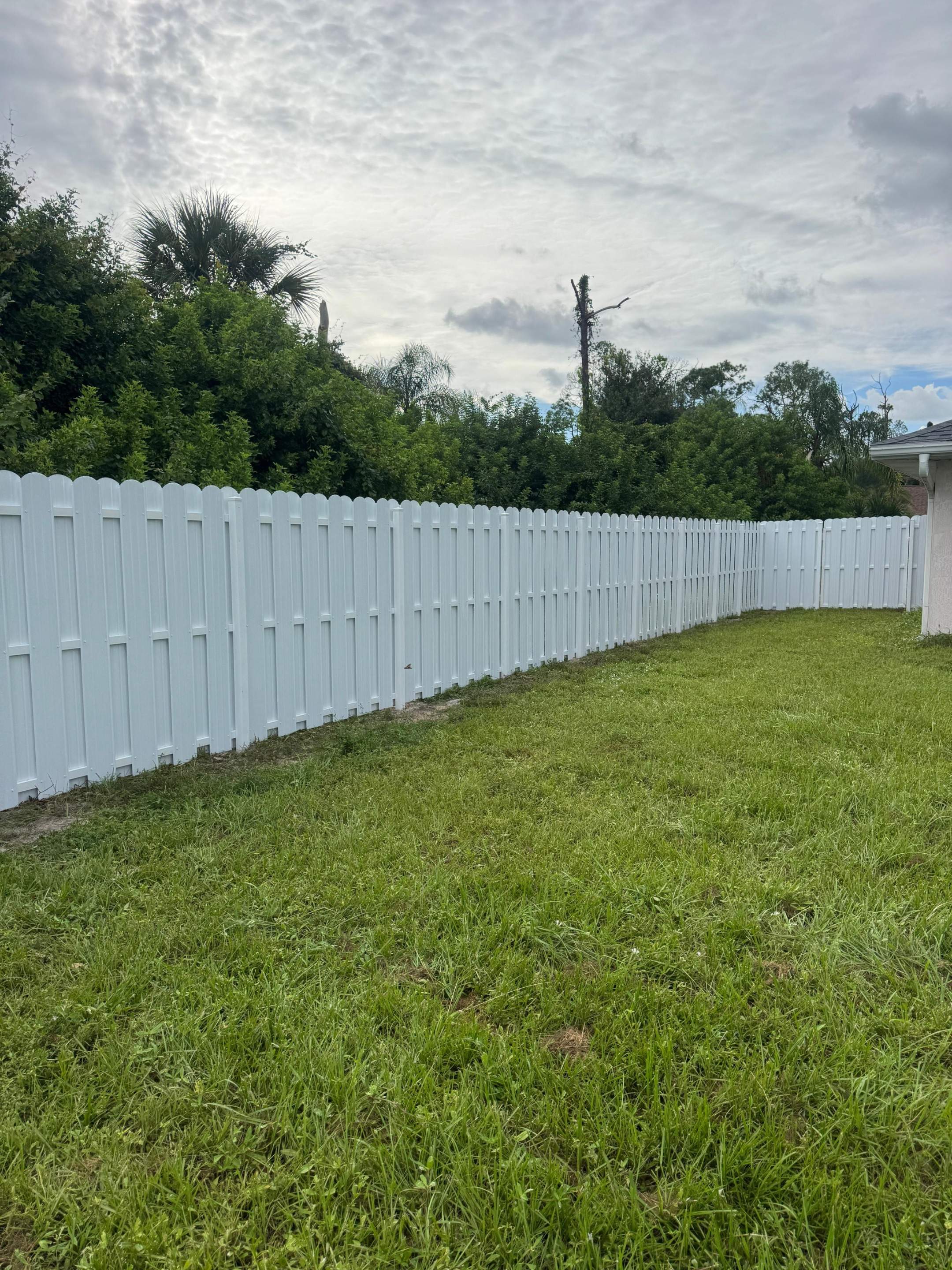 White Vinyl Privacy Fence Installation in North Port by True Fence LLC