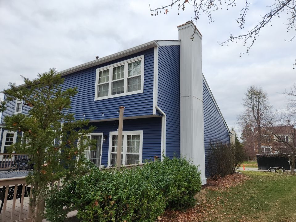 Siding Replacement using Certainteed Restoration Classic D4 Midnight Blue by 180 Contractors