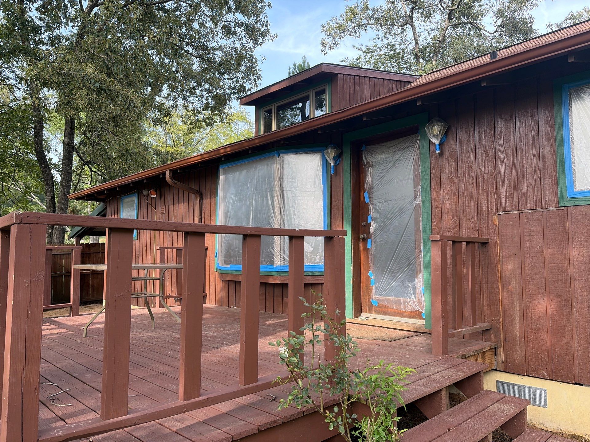 Careful Stain Work & Fresh Color on Unique Property Tyler, TX by Quality Coats Painting