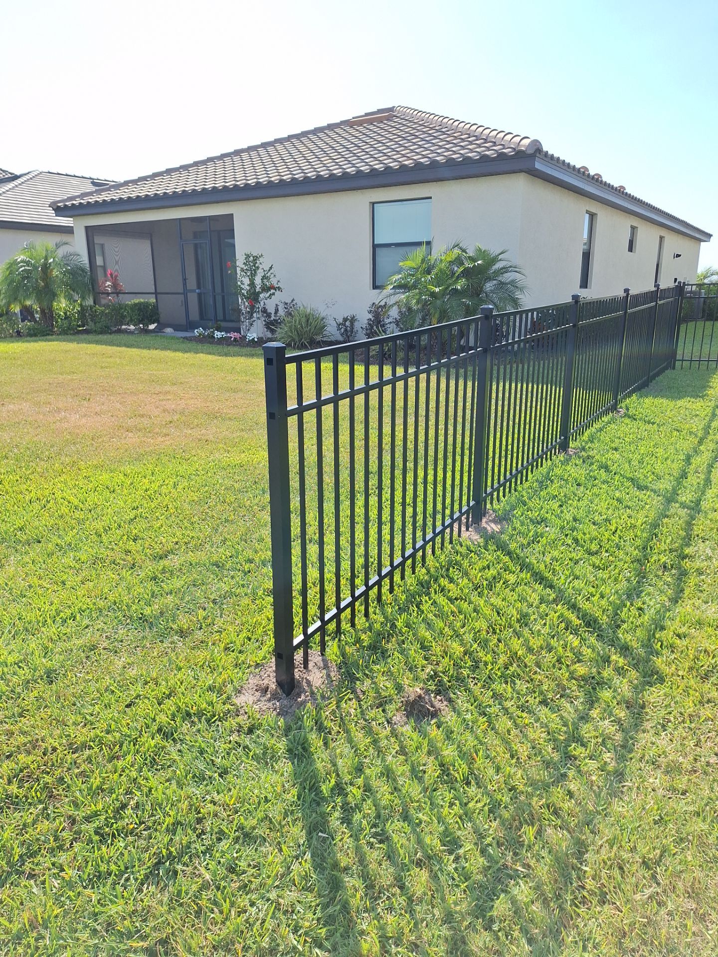 Aluminum Fence Installation using Black 3 Rail Aluminum Fence by Asap fence and gates, LLC