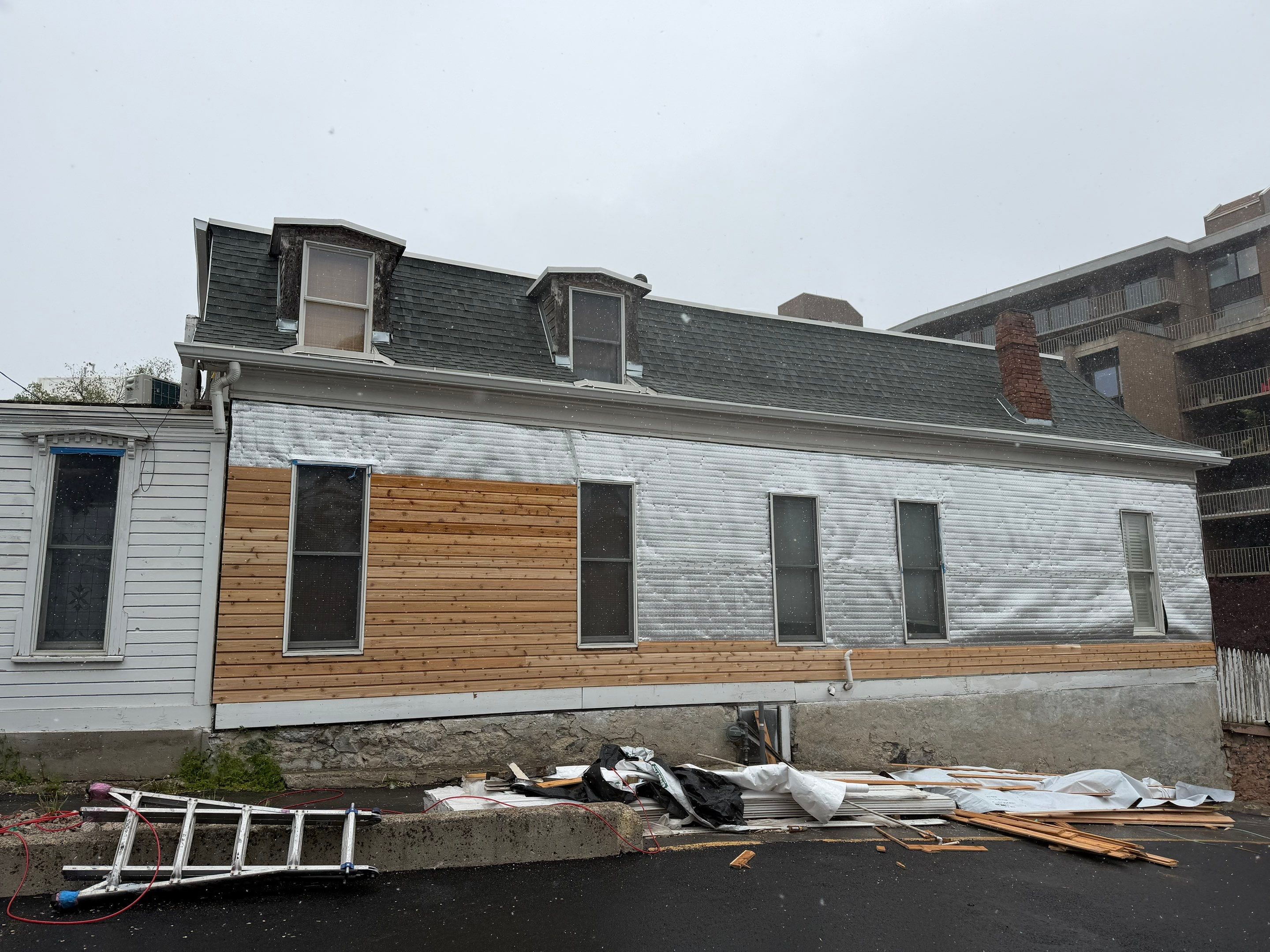 Salt Lake City | Natural Wood Restoration & Insulation Upgrade | Custom Polar Bear White by Ideal Siding Utah
