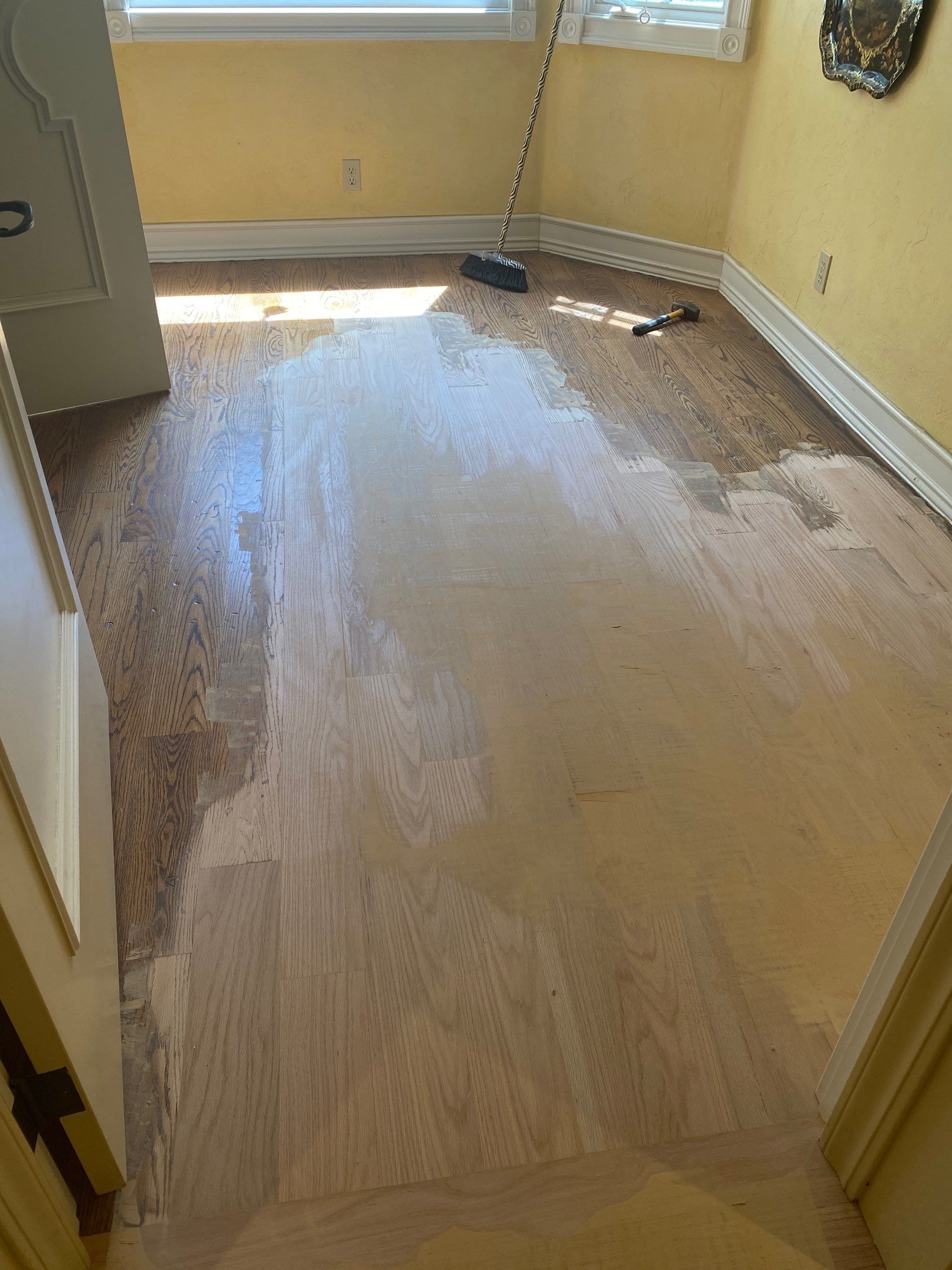 Flood damaged floor repair by Footprints Floors South Sacramento