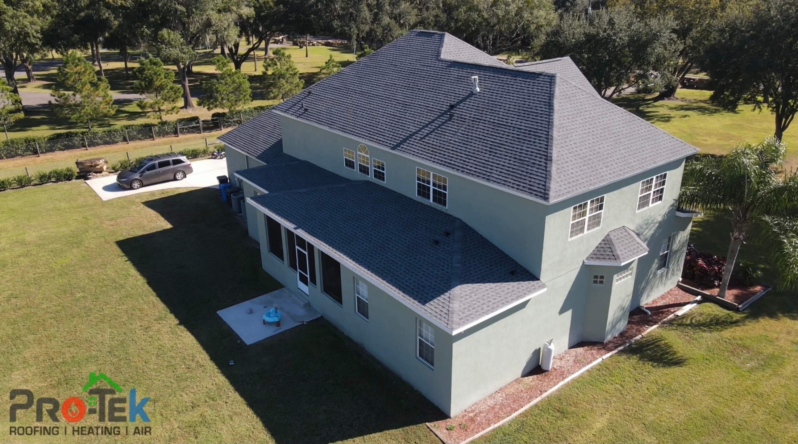 Residential Roofing Installation using GAF HDZ Shingles by Protek Roofing Heating Air & Solar