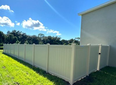 Vinyl Fence Installation using 6Ft White Vinyl Privacy Fence