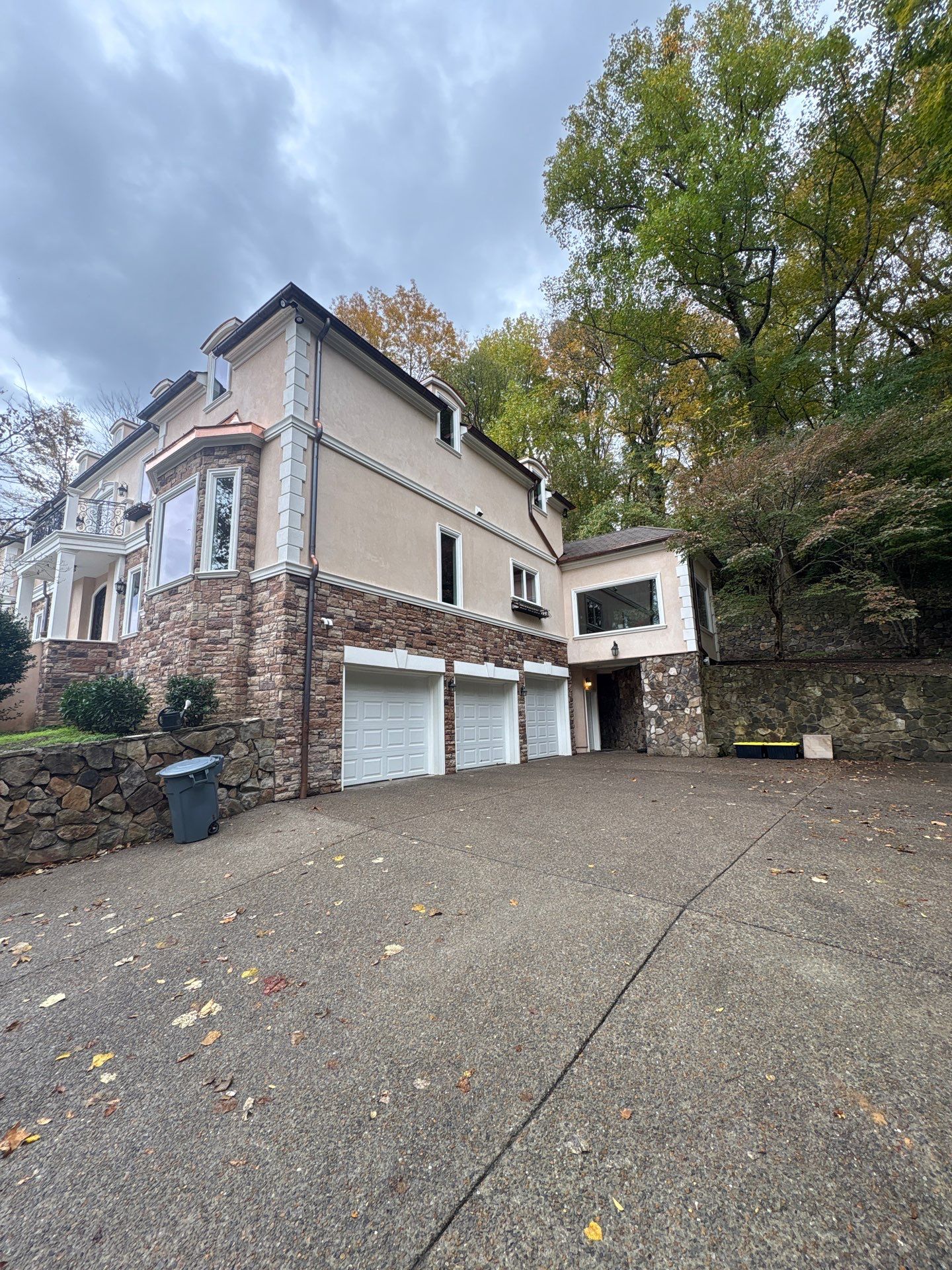 Franklin Exterior Remodel Featuring Custom Stucco and Stone Hardscaping by U.S. Exterior Solutions